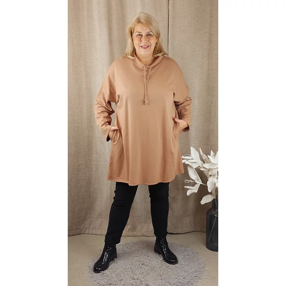 Pamut, SÁLGALLÉROS tunika - MOGYORÓ - 50-56 méret