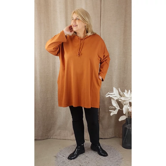 Pamut, SÁLGALLÉROS tunika - ROZSDA - 50-56 méret