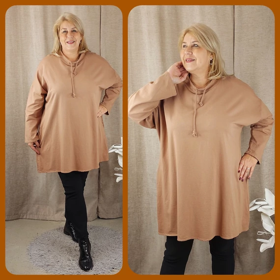 Pamut, SÁLGALLÉROS tunika - MOGYORÓ - 50-56 méret