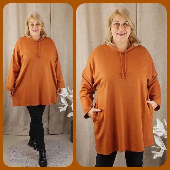 Pamut, SÁLGALLÉROS tunika - ROZSDA - 50-56 méret