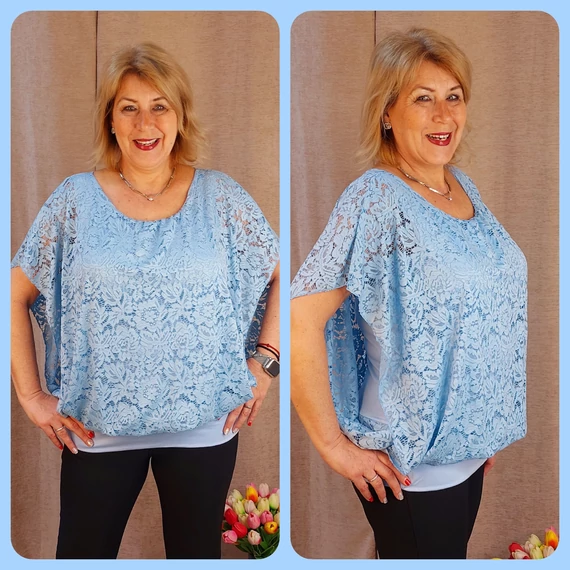 BABAKÉK  Csupa csipke felső, 48-58 méret