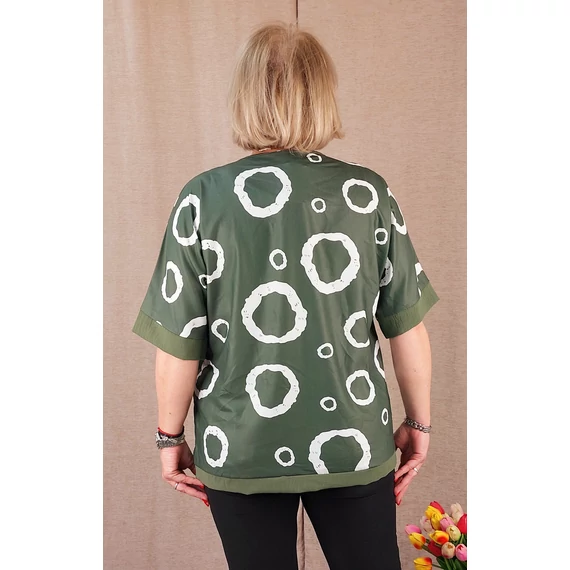 BUBORÉK mintás blúz - KHAKI - 44-50 méret