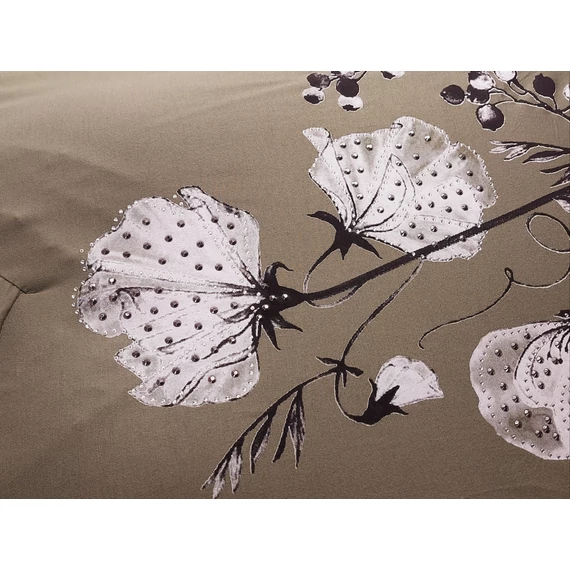 Strasszköves pipacsos, lepkés felső - KHAKI - 50-56 méret