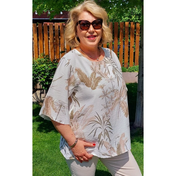 BANÁN leveles blúz, KHAKI - 46-50 méret