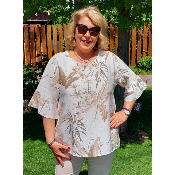 BANÁN leveles blúz, KHAKI - 46-50 méret