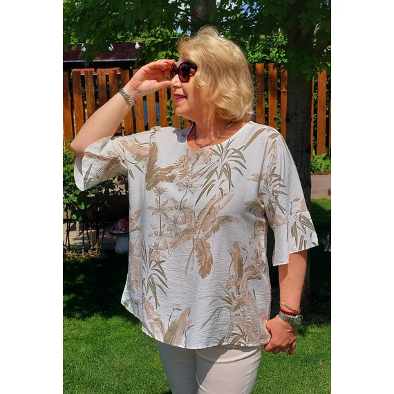 BANÁN leveles blúz, KHAKI - 46-50 méret