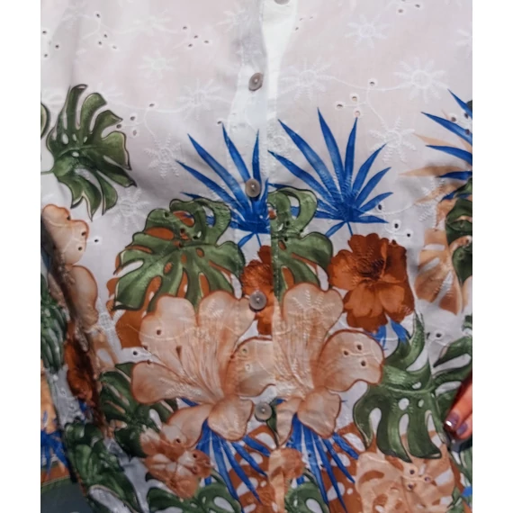 Madeira&Filodendron mintás blúz - ZÖLD 48-54 méret