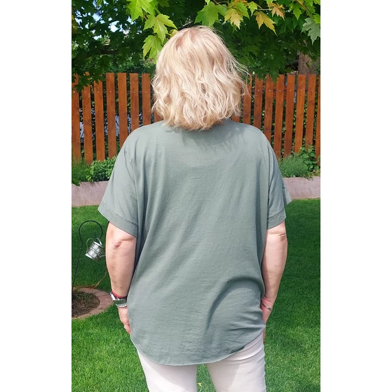 ARANY pipacsos, nyári felső - KHAKI - 46-52 méret