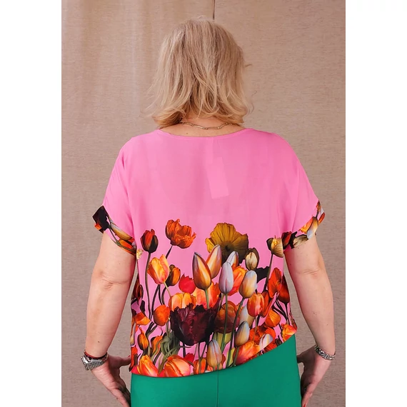 Tulipán és pipacs - PINK - blúz 42-48 méret