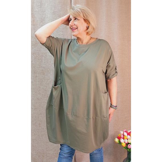 Szilvy tunika - KHAKI - 48-54 méret