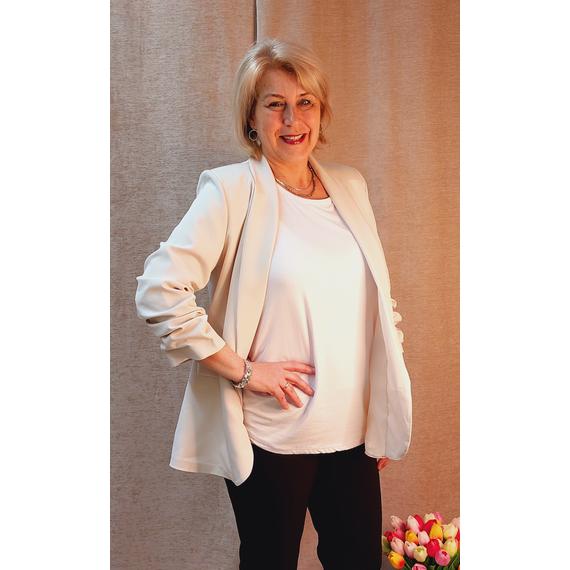 Elegáns, BÉZS húzott ujjú blézer