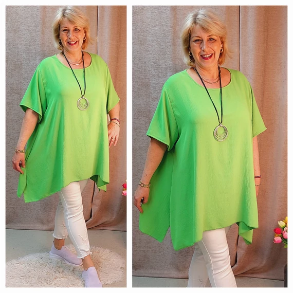 PRAKTIKUS alkalmi blúz - ZÖLDALMA - 50-58 méret