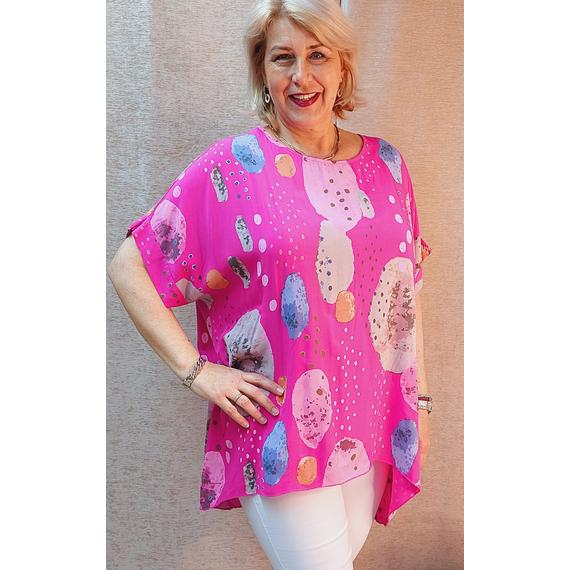 LUFI mintás felső - MAGENTA - 48-52 méret