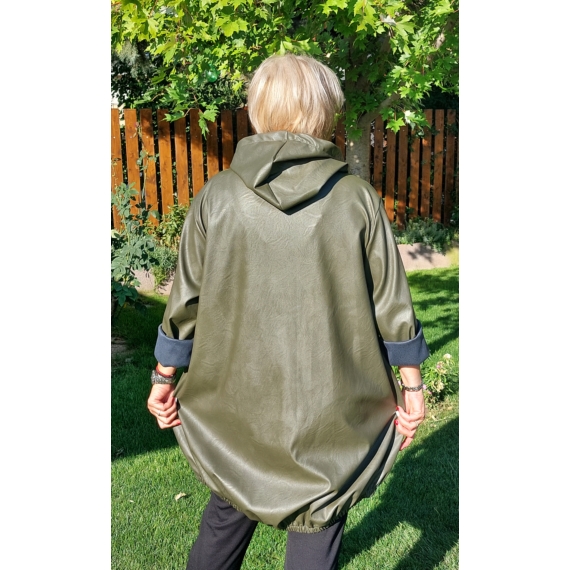HoPe - textilbőr őszi kabát - KHAKI - 44-50 méret