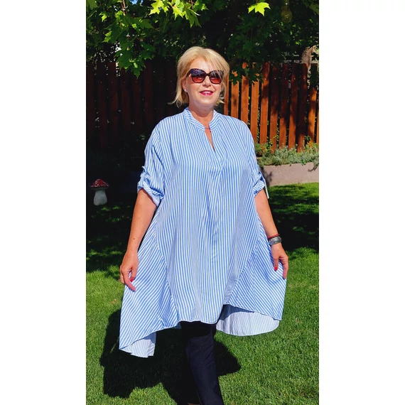 Szilvi kedvence - KIRÁLYKÉK -fehér ingblúz   50 - 54 es méretig