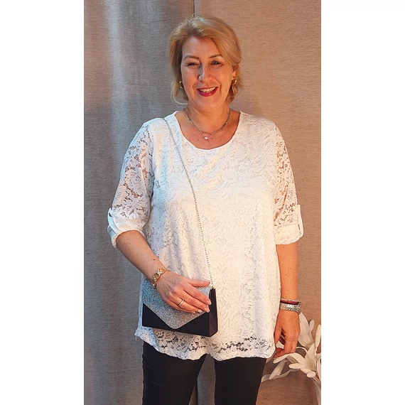 Csupa csipke blúz - FEHÉR - 46-50 méret