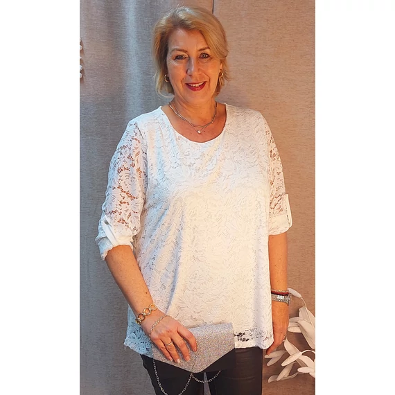 Csupa csipke blúz - FEHÉR - 46-50 méret