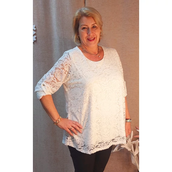 Csupa csipke blúz - FEHÉR - 46-50 méret