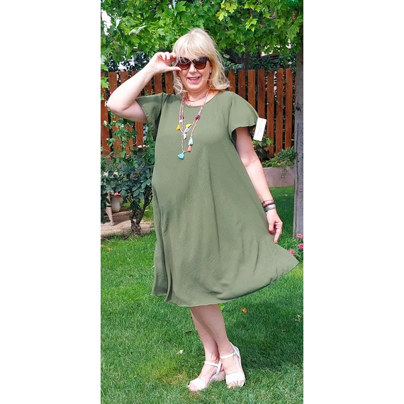 PILLANGÓ ujjas egyberuha - KHAKI - 44-52 méret