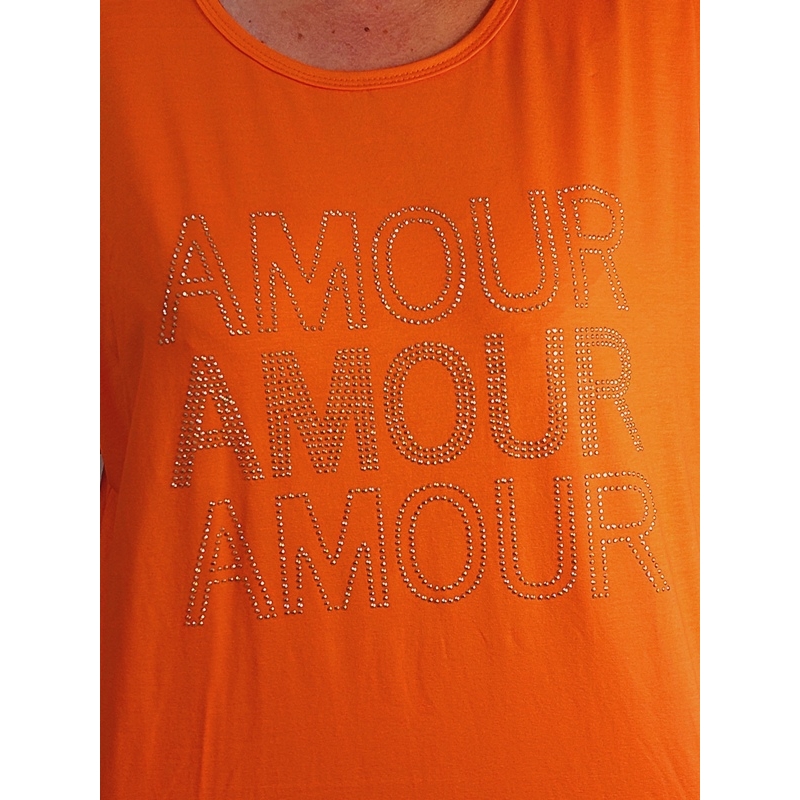 Amour - narancs - pamut felső  50-54-es méretig